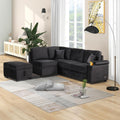 87.4'' Sleeper Sofa Bed,2 in 1 Pull Out Sofa Bed L Shape Couch with Storage Ottoman for Living Room,Bedroom Couch and Small Apartment, Black