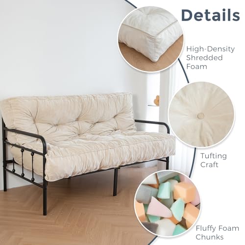 Velvet Futon Mattress Full Size Beige k7m