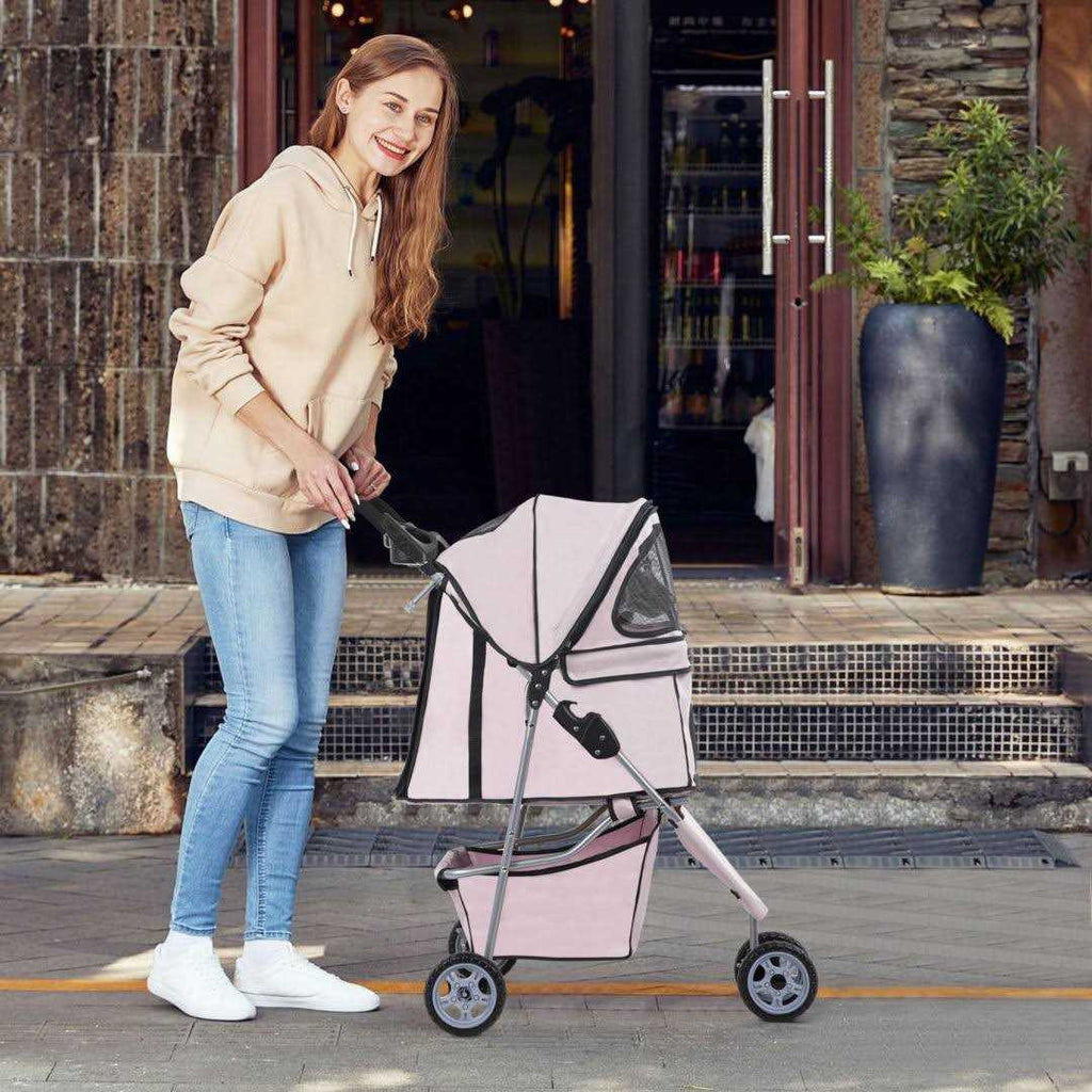 Bestpet Pet Stroller Cat Dog Cage Stroller Travel Folding Carrier - Pet Supplies online store
