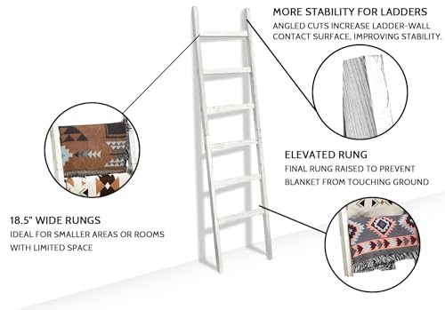 Wooden Blanket Ladder 6.4ft Black q7