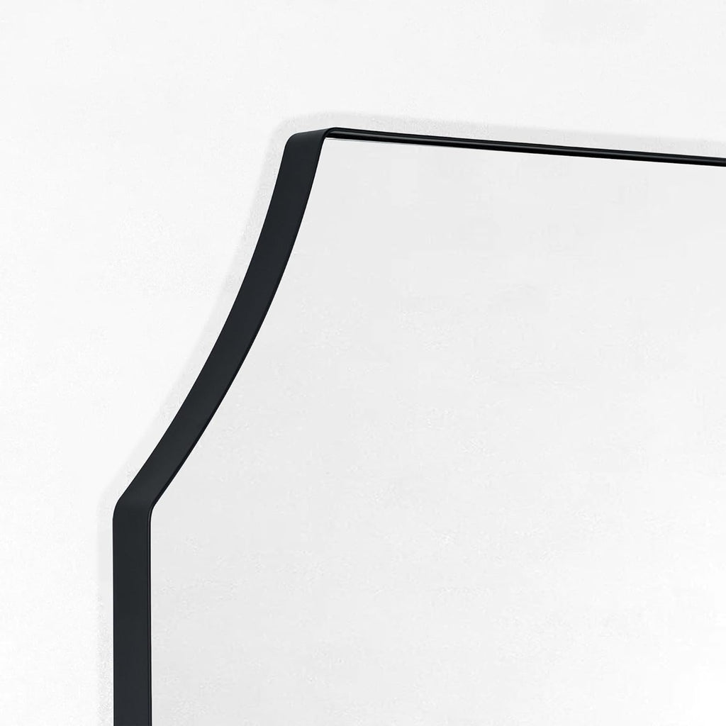 Large Black Arched Mantel Mirror 32x40 k7
