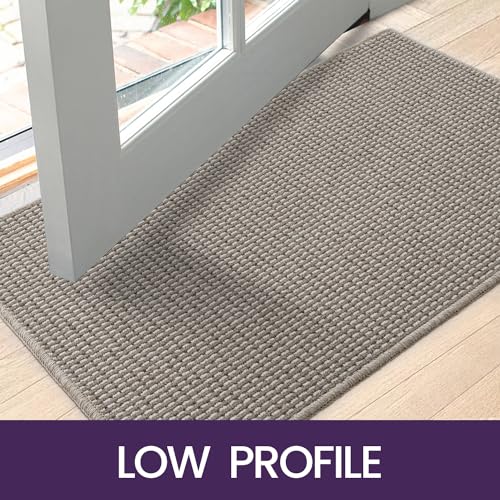 Door Mat Indoor Entryway Non-Slip Low Profile 24x36 Black k7m