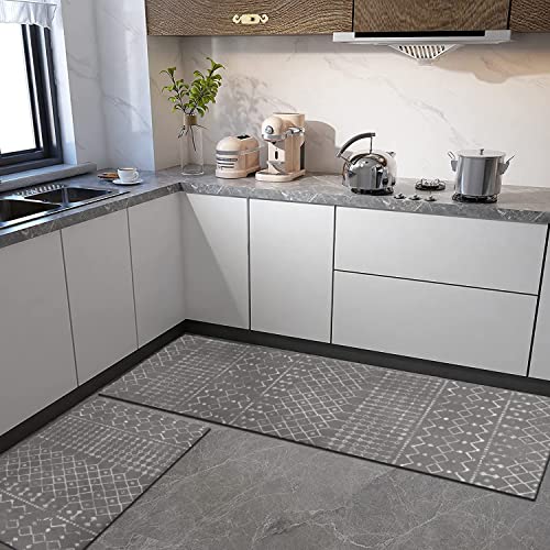 Boho Kitchen Mat Set of 2 Non Skid Washable Runner Rugs7k