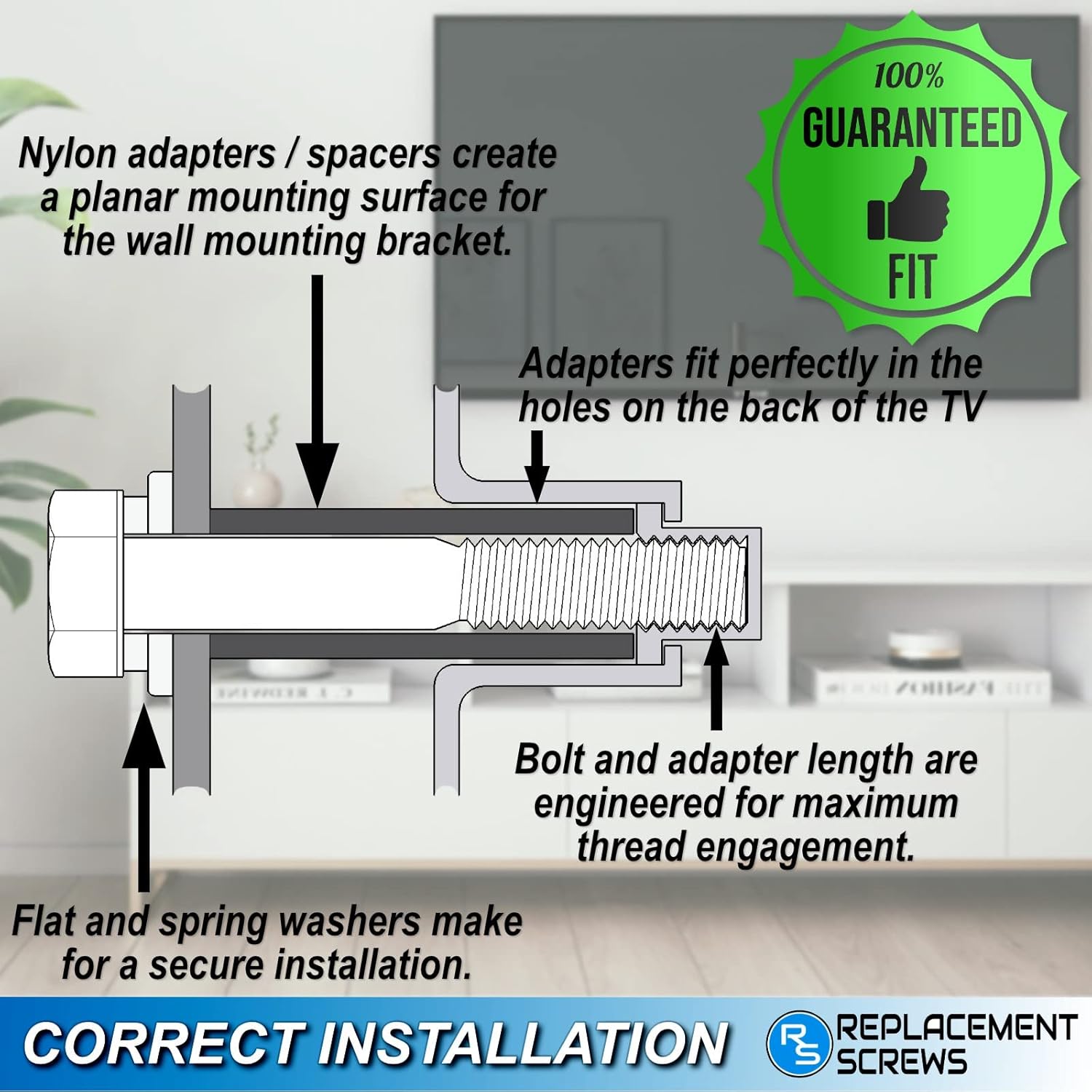 TV Wall Mount Adapter with Screws and Washers k7p