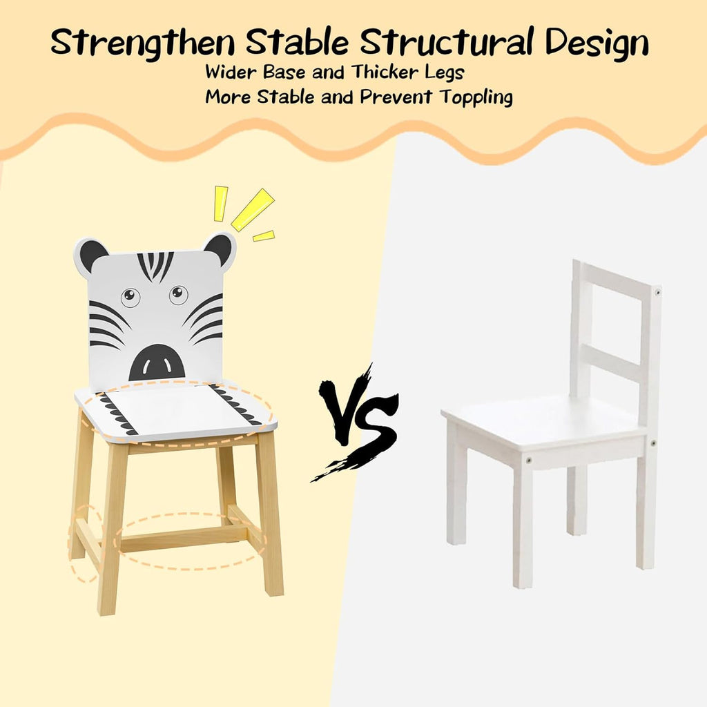 Children's Wooden Table and 4 Chairs Set a7