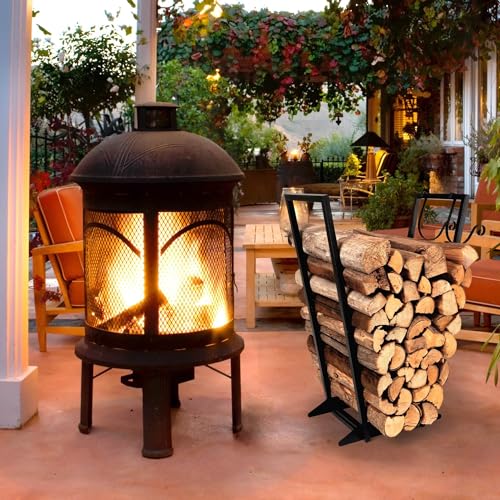 Firewood Log Rack Indoor 22 Inch Heavy Duty Wood Holder Stand k7p