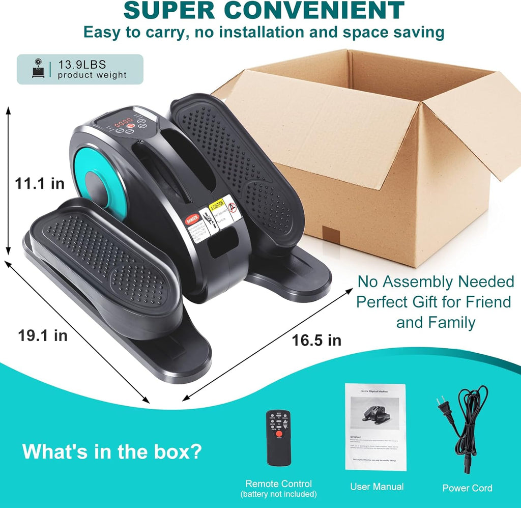 Under Desk Electric Pedal Exerciser with Remote Control and 5 Speeds a7