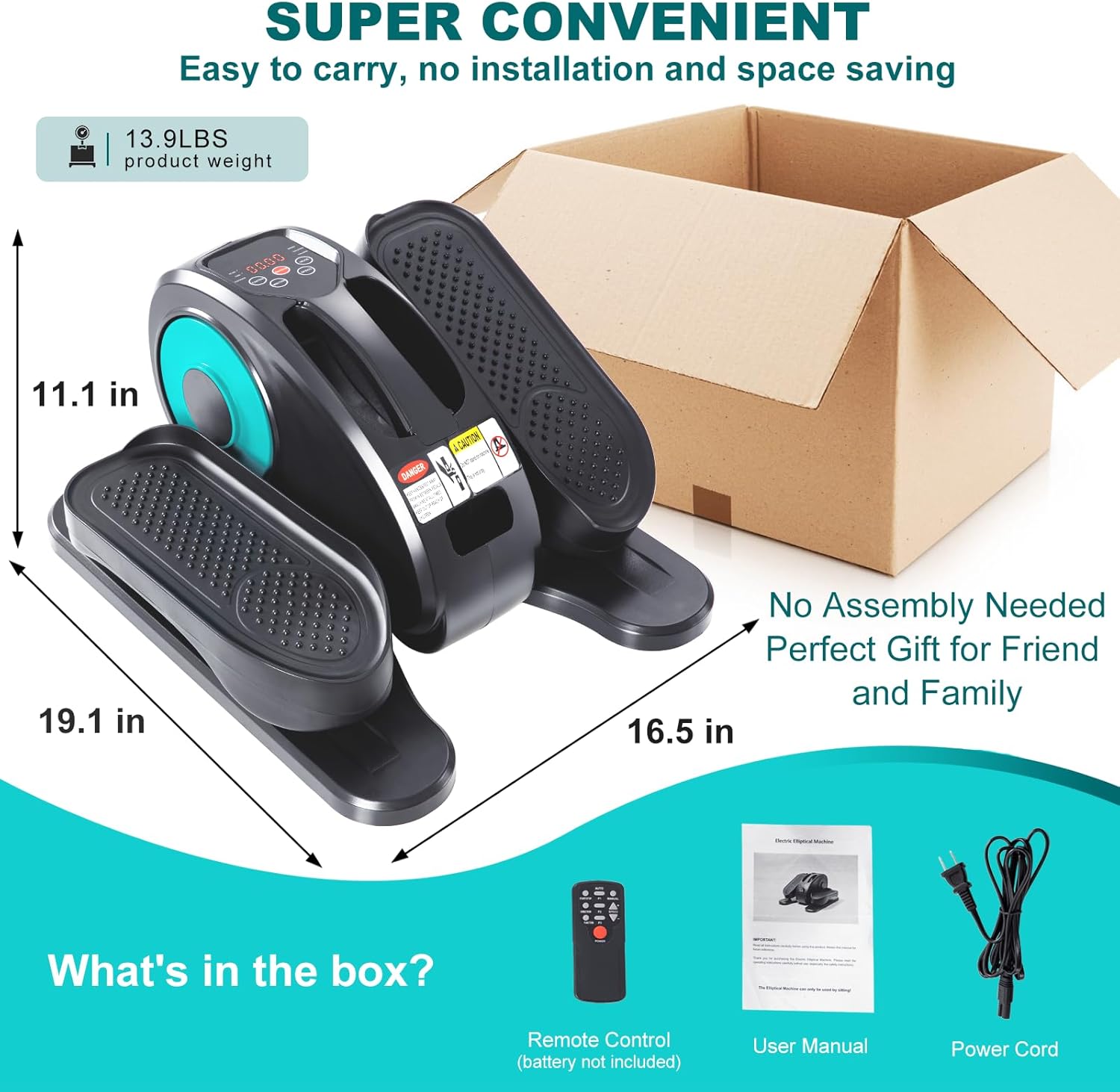 Under Desk Electric Pedal Exerciser with Remote Control and 5 Speeds a7