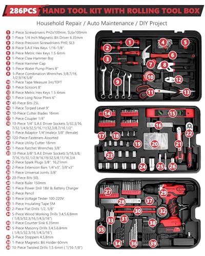 325 Piece Home Repair Tool Kit with Toolbox Storage Case k7