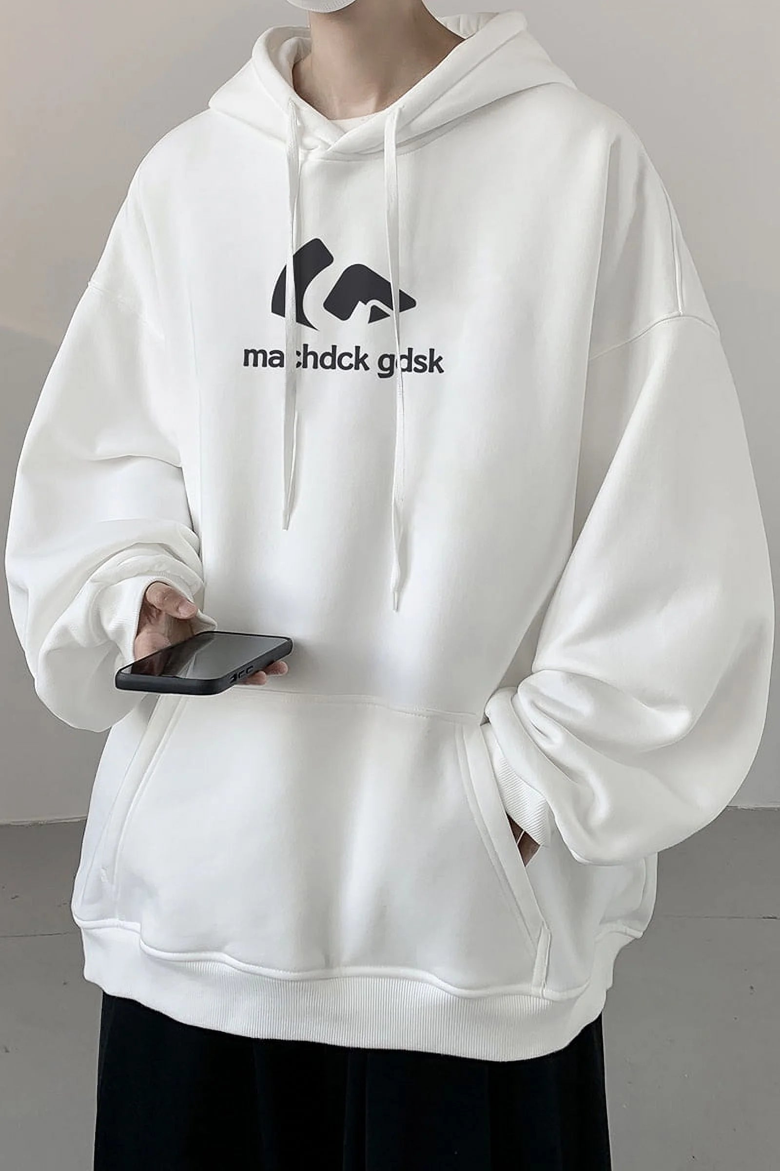 Hip Hop Hooded Sweatshirt Black XL a7