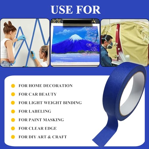 4 Rolls Blue Painters Tape for Multi-Purpose Painting DIY Crafts k7m
