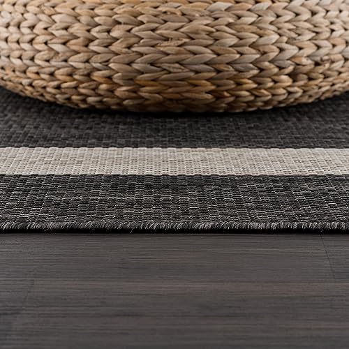 Outdoor Area Rug 9x12 Medallion Beige White Washable Carpet k7