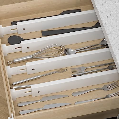 Bamboo Drawer Dividers Expandable 4-Pack for Clothes and Kitchen Utensils k7