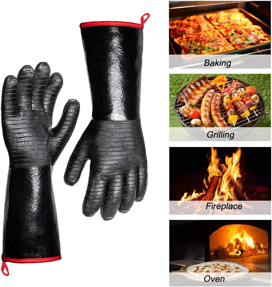 Extreme Heat Resistant Grill Gloves Waterproof Long Sleeve 14 Inch k7m